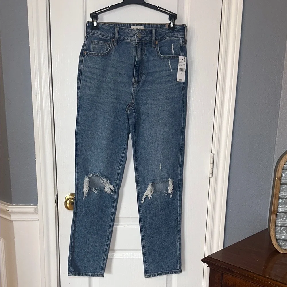 Pacsun stretch mom jean high rise straight leg size‎ 25 color blue